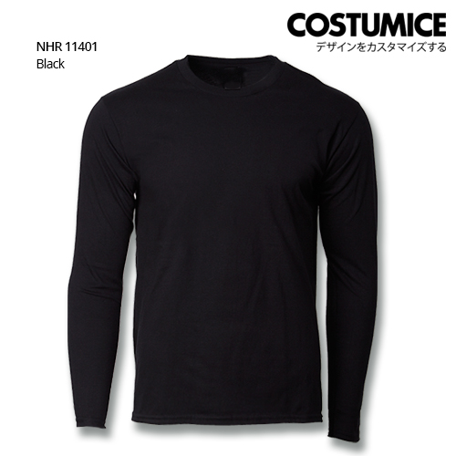 Costumice Design Basic Cotton Long Sleeve T-Shirt-Black
