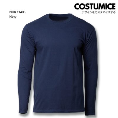 Costumice Design Basic Cotton Long Sleeve T-Shirt-Navy