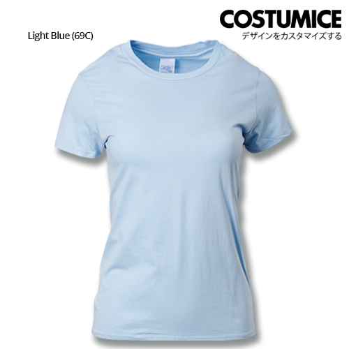 Costumice Design Ladies Premium Cotton T-Shirt-Light-Blue
