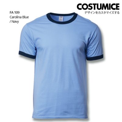 Costumice Design Ringer T-Shirt Fa 109 Carolina Blue-Navy