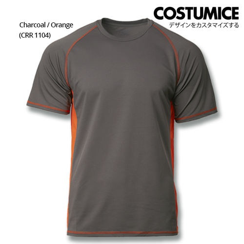 Costumice Design Quick Dry Storm Tee - Charcoal And Orange