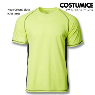 Costumice Design Quick Dry Storm Tee - Neon Green And Black