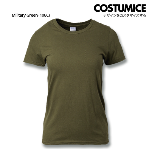 Costumice Design Ladies Premium Cotton T-Shirt-Military-Green