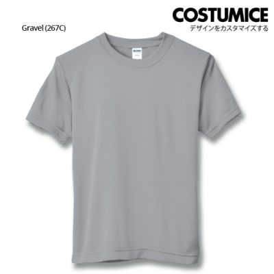 Costumice Design Quick Dry Athletic Shirts Mesh Tee-Gravel