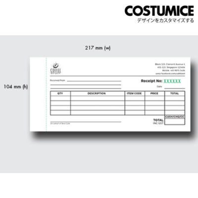 Costumice design mid size receipt book 1