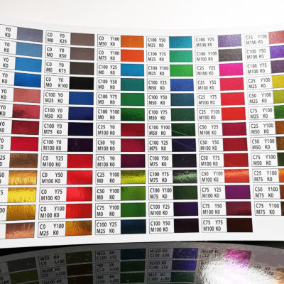 Costumice Design Metalic Foil Name Colour Chart