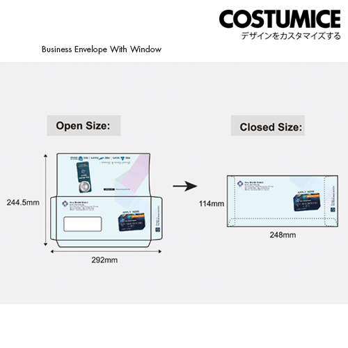 Costumice Design Business Envelope With Window