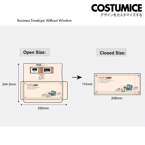 Costumice Design Business Envelope Without Window