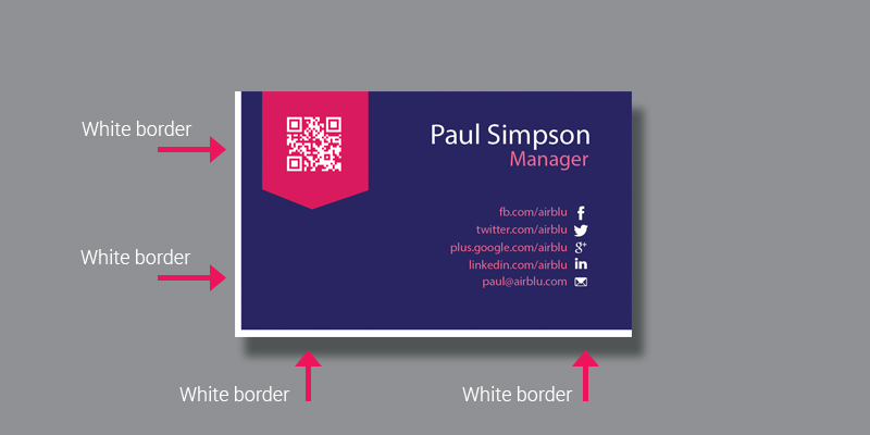 Example Of Name Card Without Full Bleed
