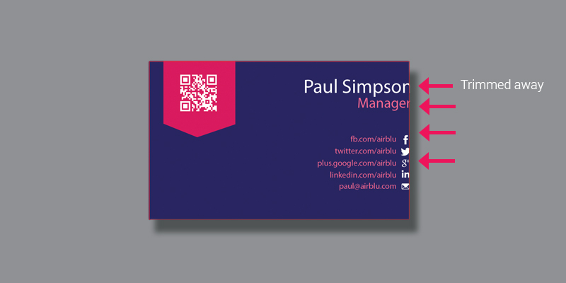 Example Of Name Card Without Proper Safe Zone