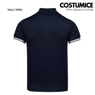 Costumice Design Minimalist Pocket Polo - Navy+White-Back