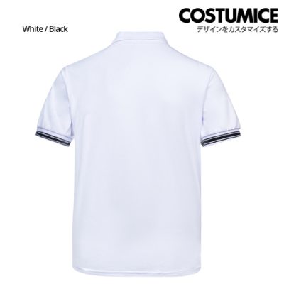 Costumice Design Minimalist Pocket Polo - White+Black-Back