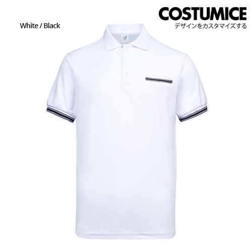 Costumice Design Minimalist Pocket Polo - White+Black