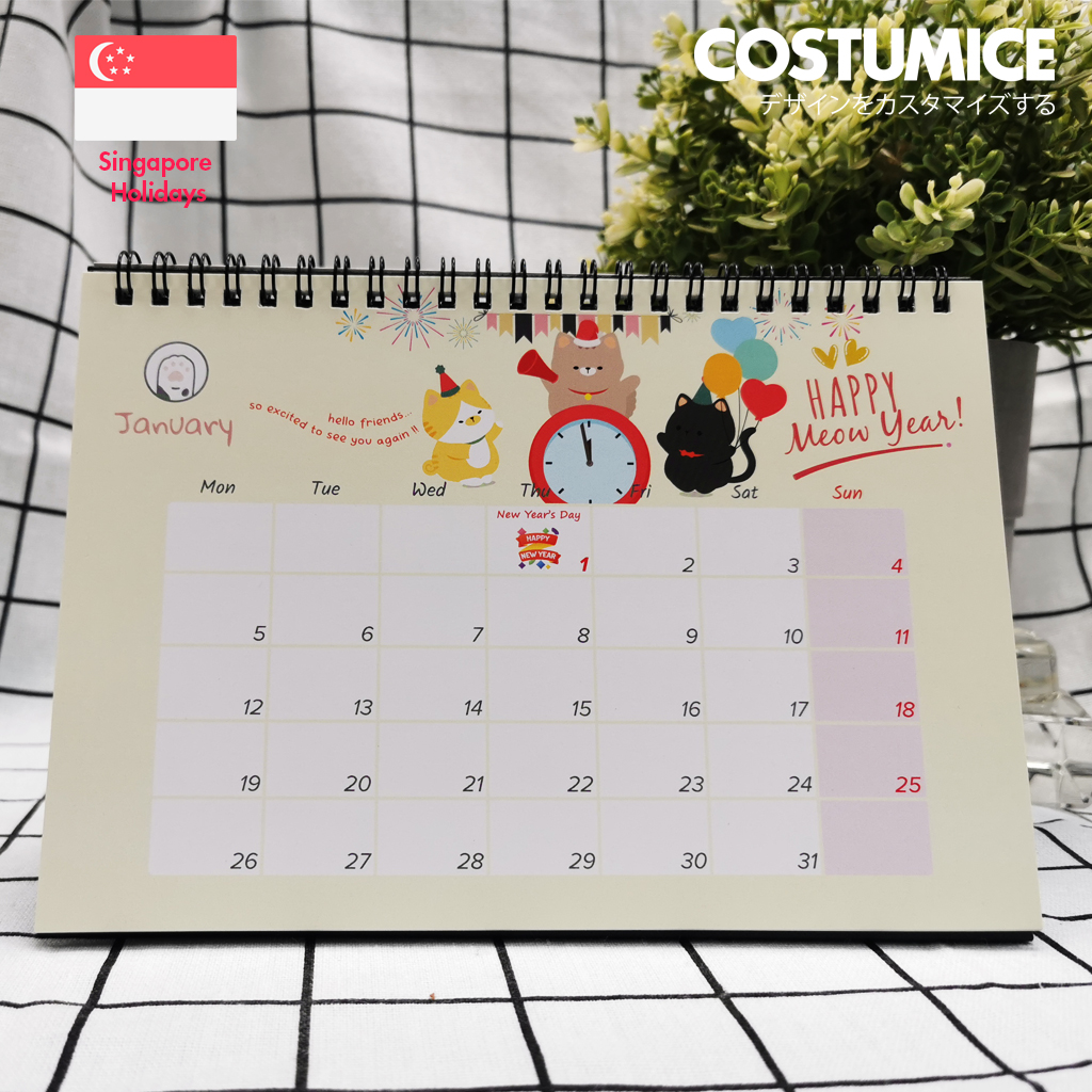 2026 Cute Fortune Cats Singapore Desktop Calendar 5 2026 Cute Fortune Cats Singapore Desktop Calendar - Image 3