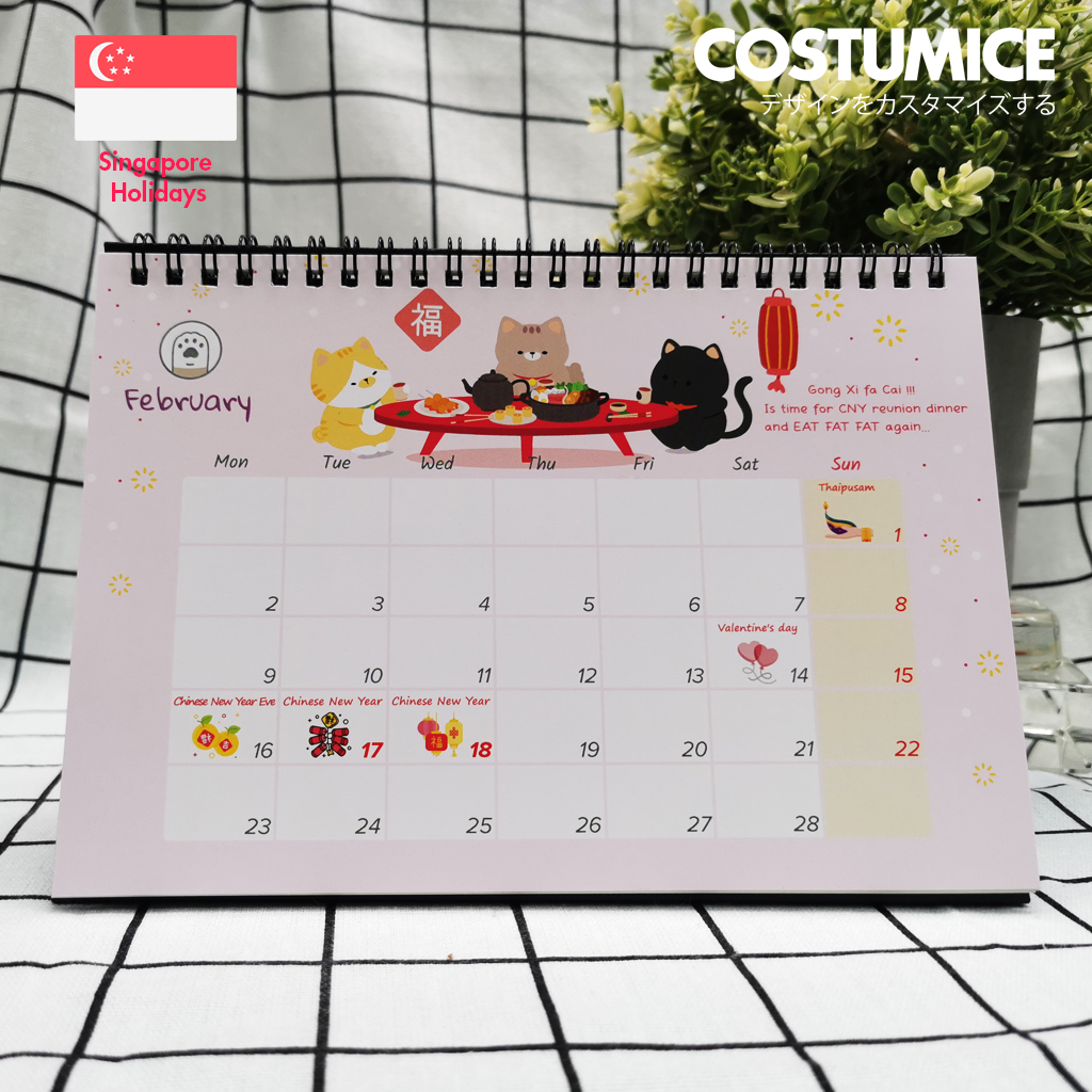 2026 Cute Fortune Cats Singapore Desktop Calendar 6 2026 Cute Fortune Cats Singapore Desktop Calendar - Image 4