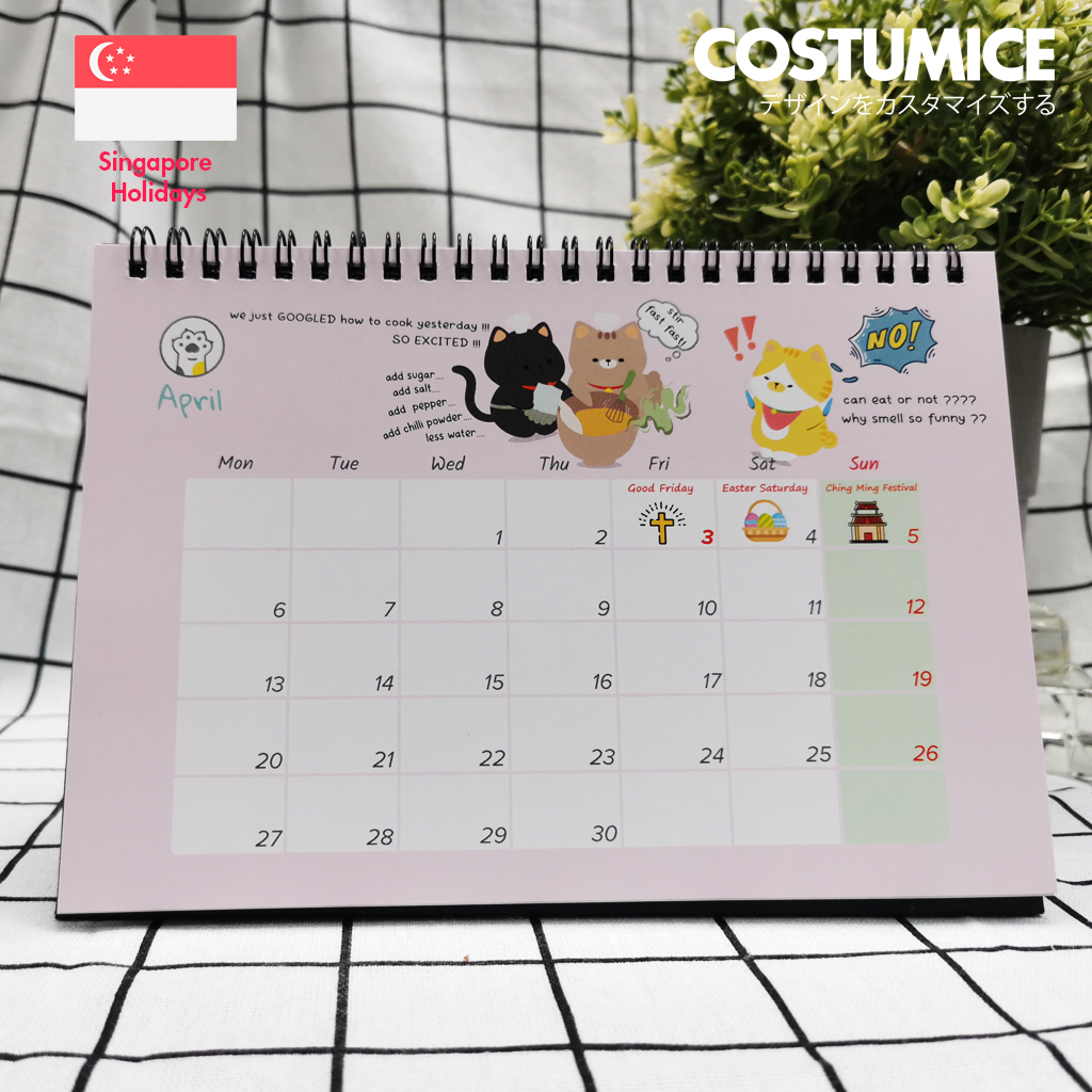 2026 Cute Fortune Cats Singapore Desktop Calendar 8 2026 Cute Fortune Cats Singapore Desktop Calendar - Image 6