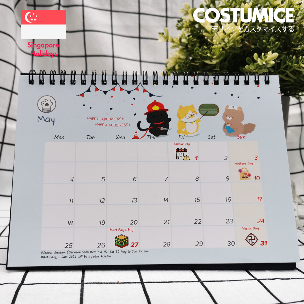 2026 Cute Fortune Cats Singapore Desktop Calendar 9 2026 Cute Fortune Cats Singapore Desktop Calendar - Image 7