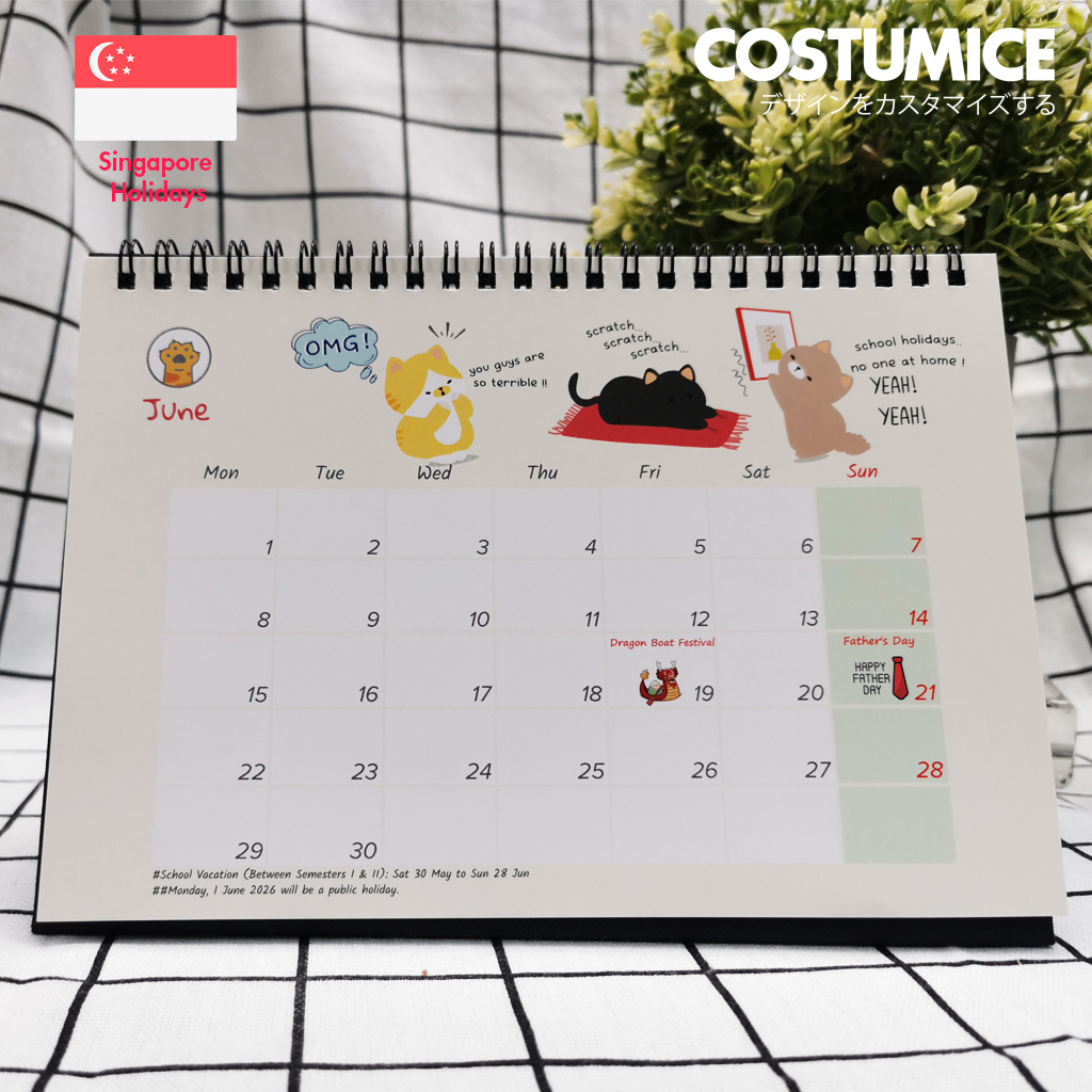 2026 Cute Fortune Cats Singapore Desktop Calendar 10 2026 Cute Fortune Cats Singapore Desktop Calendar - Image 8