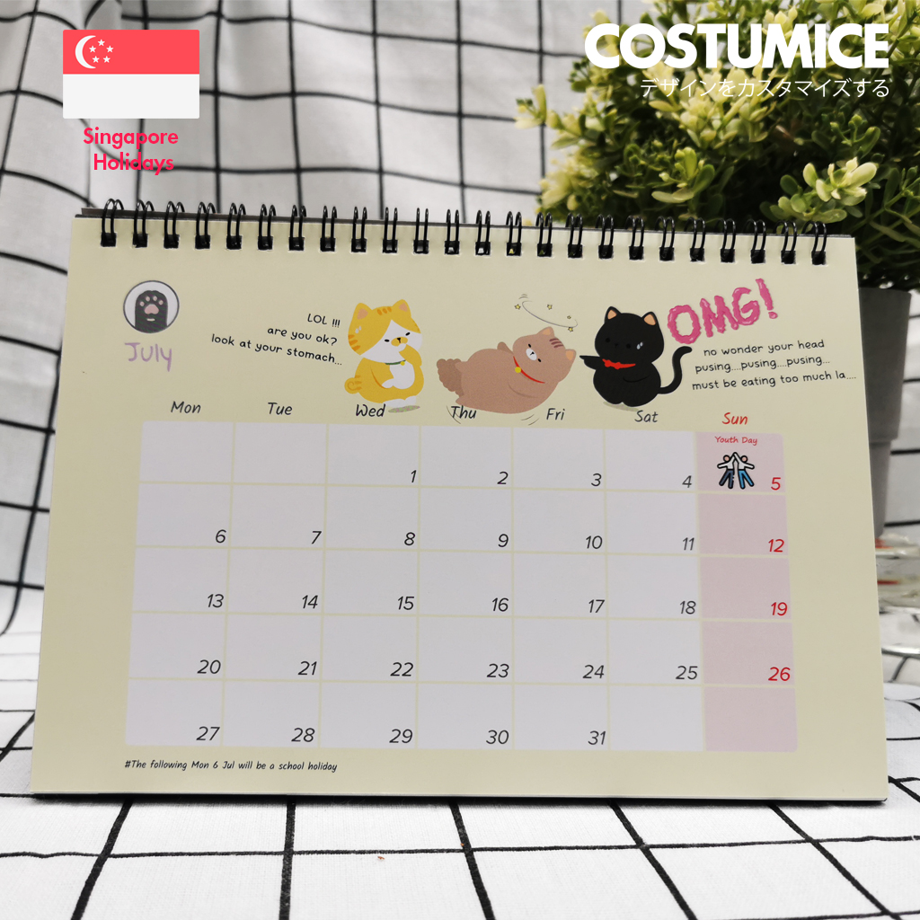 2026 Cute Fortune Cats Singapore Desktop Calendar 11 2026 Cute Fortune Cats Singapore Desktop Calendar - Image 9