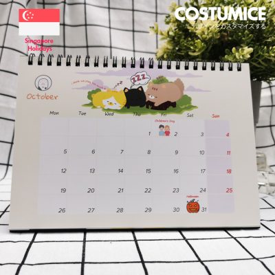 2026 Cute Fortune Cats Singapore Desktop Calendar 27 12 2026 Cute Fortune Cats October