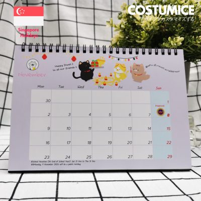 2026 Cute Fortune Cats Singapore Desktop Calendar 28 13 2026 Cute Fortune Cats November
