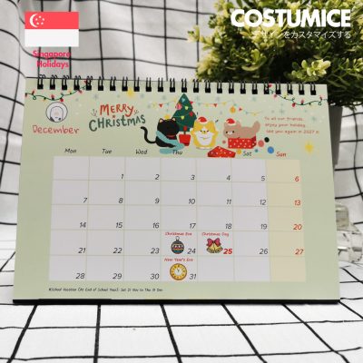 2026 Cute Fortune Cats Singapore Desktop Calendar 29 14 2026 Cute Fortune Cats December