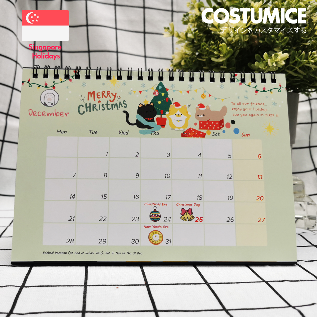 2026 Cute Fortune Cats Singapore Desktop Calendar 16 2026 Cute Fortune Cats Singapore Desktop Calendar - Image 14