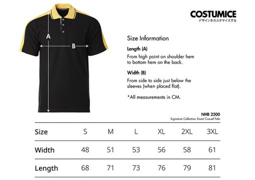 Costumice Design Signature Collection Muller Polo Size Information