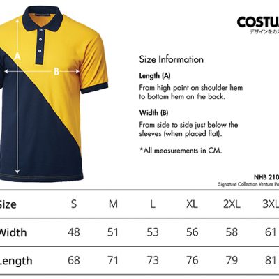 Costumice Design Signature Collection Georgia Polo Size Information