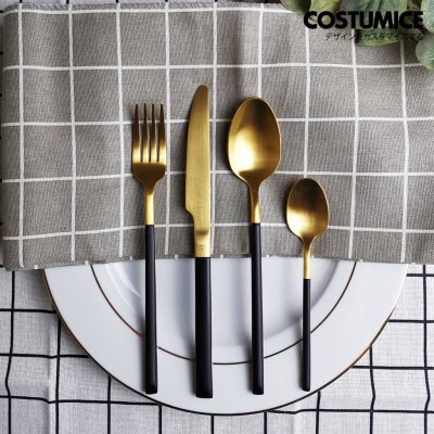 Costumice Design Nordic Style Black Gold Cutlery Set 1