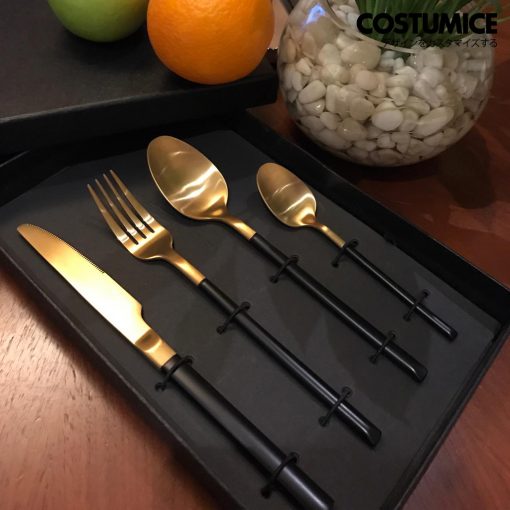 Costumice Design Nordic Style Black Gold Cutlery Set 3