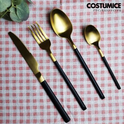Costumice Design Nordic Style Black Gold Cutlery Set 4