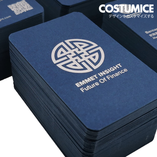 Costumice Design portfolio premium name card Dark Navy cotton card Emmet Insight silver cover
