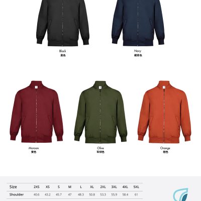 Bomber Zip Up Jacket Costumice Design Color Options 01