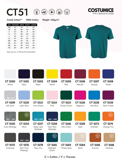 Comfy Cotton T Shirt Color Options Costumice Design 2023 2024