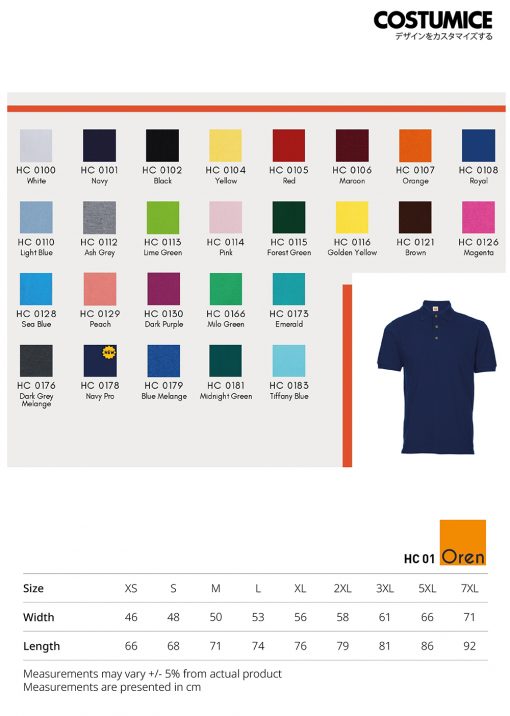 Costumice Design Honeycomb Cotton Polo Color Options 2023