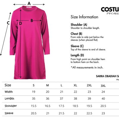 Costumice Design Sarra Obadiah Smw1800 Size Information