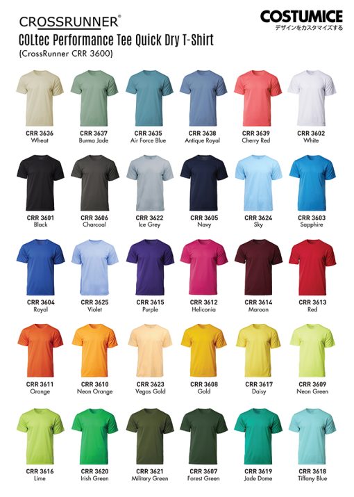 Crossrunner-Crr3600-Coltec-Performance-Tee-Quick-Dry-T-Shirt-2025-Color-Options-X-Costumice-Design