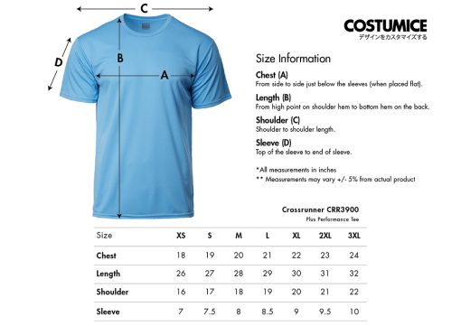 Crossrunner Crr3900 Plus Performance Tee 2024 Size Information X Costumice Design