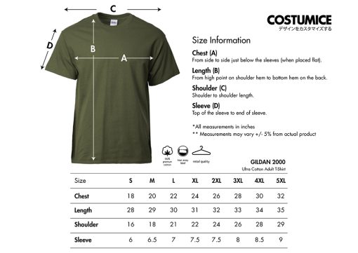 Gildan-2000-Ultra-Cotton-Adult-T-Shirt-203Gsm-2024-Size-Information-X-Costumice-Design