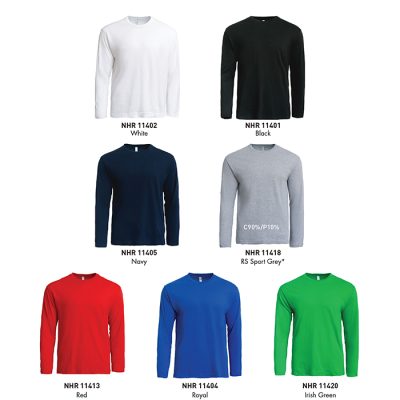 North Harbour Soft Touch Cotton Long Sleeve Tee 160Gsm 2024 Color Options X Costumice Design
