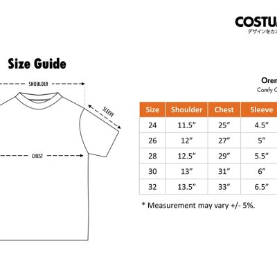 Oren-Sport-Ct52-Comfy-Cotton-Kids-T-Shirt-160Gm-2024-Size-Information-X-Costumice-Design