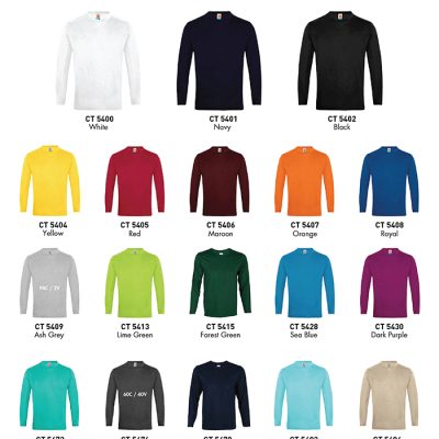 Oren Sport Ct54 Comfy Cotton Long Sleeve T-Shirt 160Gsm 2024 Color Options X Costumice Design