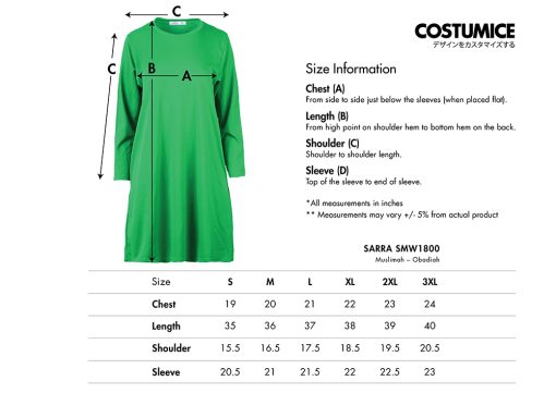 Sarra Smw1800 Muslimah Obadiah 2024 Size Information X Costumice Design