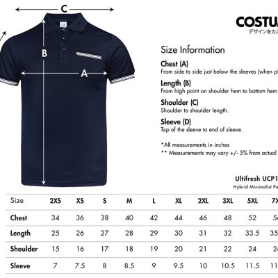 Ultifresh Ucp11 Hybrid Minimalist Polo 2025 Size Information X Costumice Design