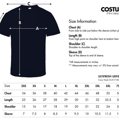 Ultifresh-Udf01-Crew-Neck-Dri-Fit-T-Shirt-2025-Size-Information-X-Costumice-Design