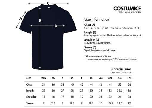 Ultifresh-Udf01-Crew-Neck-Dri-Fit-T-Shirt-2025-Size-Information-X-Costumice-Design