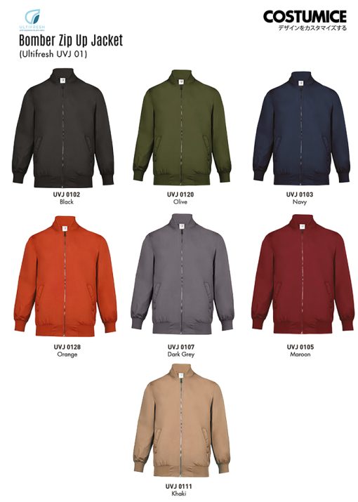 Ultifresh Uvj01 Bomber Zip Up Jacket 2024 Color Options X Costumice Design