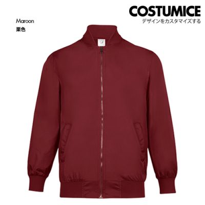 Costumice Design Bomber Zip Up Jacket Maroon F