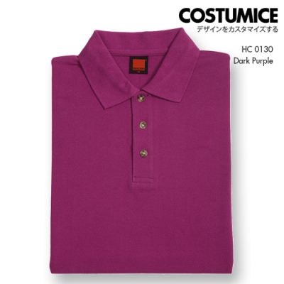 Costumice Design Honeycomb Cotton Polo Dark Purple